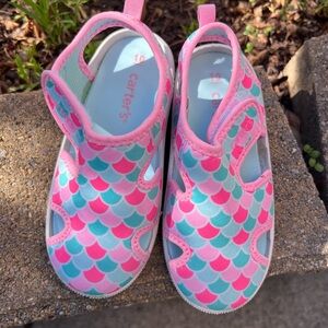 Carter's Pink & Teal Mermaid Scale Hook-and-Loop Kids Sandals